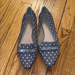 Grey Heart Print Smoking Loafer